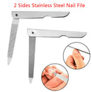 2 Sides Nail File Metal Fold Grinding Stainless Steel Manicure Buffer Pedicure,a