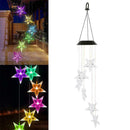 Star Wind Chimes Solar Powered LED Light Hanging Outdoor Yard Garden Decor L6W6