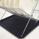Steel Foldable X Shape 2-Tier Shelf Dish Drainers With Drainboard