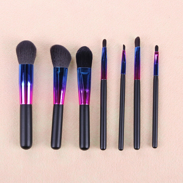 7pcs/set New Colorful Makeup Brushes Facial Makeup Cosmetics Brushes Set A#S