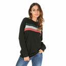 Women's Long Sleeve T Shirts Stitching Casual Loose Pullover Tunic Tops O N