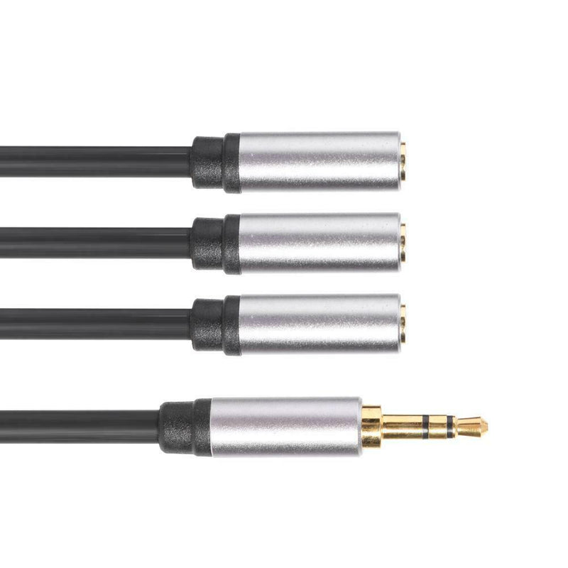 3.5mm Audio Splitter Cable 3.5mm TRS Plug Male to 3x 1/8 Jack Female 1ft
