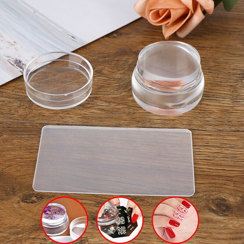 Matte Nail Art Stamper Scraper Cap Silicone Jelly Nail Stamp Stamping Nail To Gw