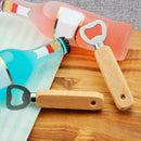 Wine Beer Bottle Opener Wooden Handle Stainless Steel Opening Tool Kitchen F1D6