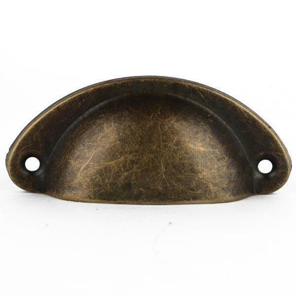 40Pcs Retro style Brass Cup Shell Cupboard Drawer Cabinet Pull Handle Bronze