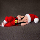 Newborn Infant Christmas Theme Photography Clothing Suspender Trousers+Hat