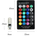 2PCS T10 W5W 5050 6SMD RGB LED Multi Color Light Car Wedge Bulbs Remote Control