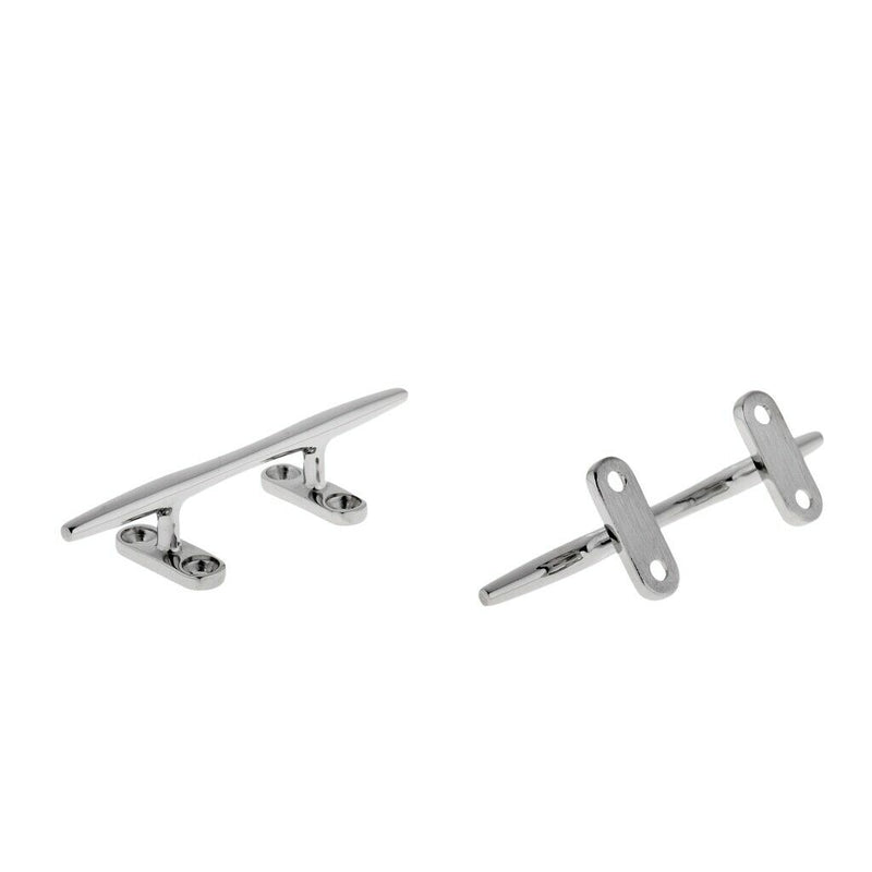 2PACKS 316 Stainless Steel Deck Dock Sleek Line Rope Cleat 5" for Boat/Yacht