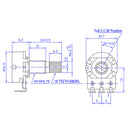 Set of Four (4X) 25K LONG Split Shaft Audio Taper Low Friction Potentiometers