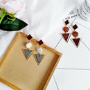 Temperament And Simple Geometric Triple-cornered Fashion Exquisite Earrings