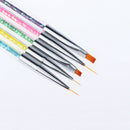 Magideal 5pcs Nail Art Brushes Painting Drawing Dotting Pen Tools Dual Ended
