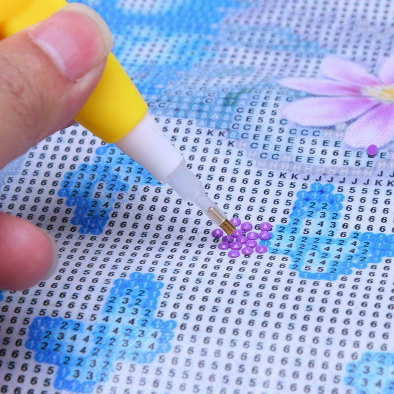 5D Diamond Painting Cross Stitch 1 Head Point Drill Pen with Light(Tiger)