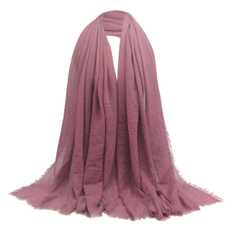 2 Pcs Fashion Soft Cotton Long Scarf Plain Hijab Jewish Head Scarves Wrap