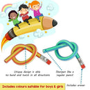 70 Pack - Soft Flexible Bendy Pencils - 6 Assorted Colours - perfect for Cl
