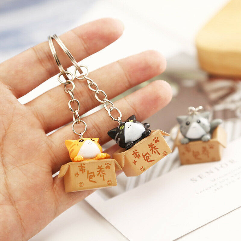 Cartoon Cute Cat Pendant Keychains Metal Key Rings Women Bag Car Key Chain Gi MO
