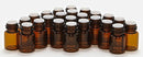 100 pack 1 ml (1/4 dram) Amber Glass Essential Oil Bottle, Orifice Reducer & cap