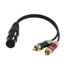 2x Audio Cable- 12Inch Splitter Patch Y Cable - 1 XLR Female to 2 RCA Male