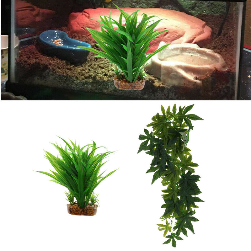 2pcs Reptile Plants Aquarium Terrarium