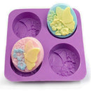 Four Soap Mold Butterfly Cute Flower Shape Handmade DIY Soap Silicone Mold N Ew