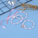 1 Set/3Pcs Cartoon rainbow wood beads girls jewelry set kids children braceleME