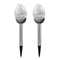2pcs Steel Solar LED Crackle Lamp Spike Peach Shape Outdoor Landscape Light A