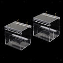 2Pcs Pet Bird Feeder Food Water Feeding Box Parrot Dispenser Cage Perch