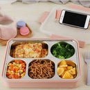 5 Grid Stainless Steel Lunch Box with Spoon Leak-Proof Bento Box Dinnerware