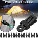 15pcs Wind Rope Clamp Awning Pull Point Clip Tent Alligator Clip Fixed Buckle
