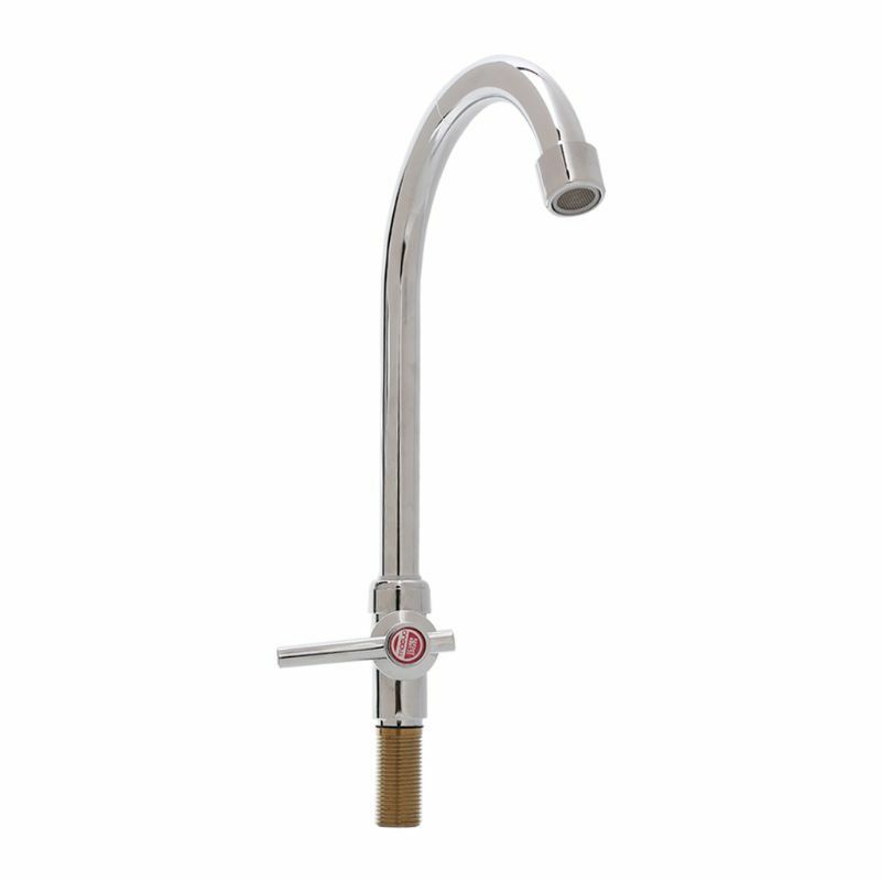 1/2" Kitchen Connect Basin Faucet Gooseneck Single Cold Water Tap Chrome Plated