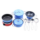 11Pcs Kitchen Pretend Play Stainless Steel Toys with Cooker & Pots Pans & Spoon