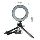 6"/16cm Dimmable LED Ring Light Kit, Camera Fill Lamp w/ Floor Tripod Stand