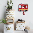 Fire Truck Wall Clock With Pendulum Silent Movement Funny Hanging Watch For