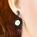 1 Pair Cute Shovel Pan Fried Egg Stud Earrings Women Girls Funny Gifts Jewelry