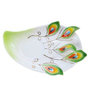 Handmade Chinese enamel porcelain coffee cup, spoon & saucer set, green