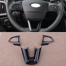 Carbon Fiber Look Steering Wheel Trim Cover Fit For Ford Focus 2015-2018