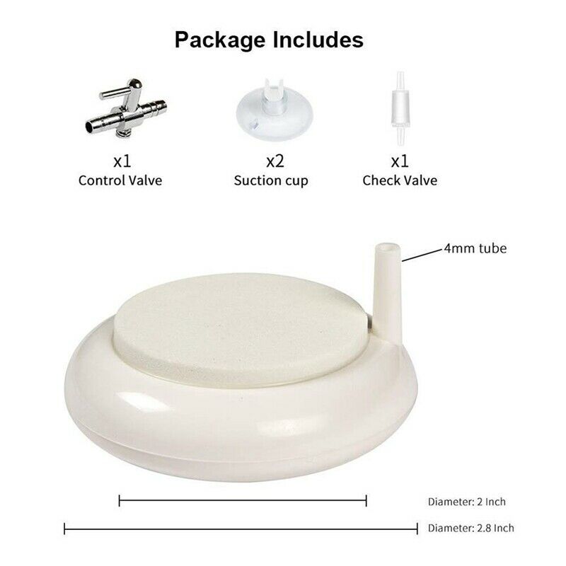 Aquarium Air Stone Kit, Fish Tank Bubbler, Nano Furnace Flue Round Air Ston A1C2