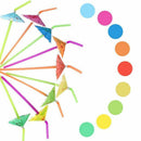 120Pcs Umbrella Disposable Bendy Drinking Straws For Luau Hawaii Beach Part B9A7