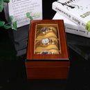 3 Grids Wooden Watch Display Case Jewelry Collection Storage Holder Boxes