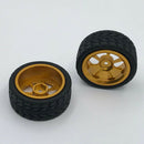 4pcs Tires Wheel Rims Set fits WLTOYS 144001 1:14 A959 A969 RC Truck Golden
