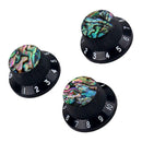 3Pcs Guitar Hat Knob Inlaid Shell For ST Electric Guitar Durable Black