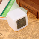 LED 7 Color  Glowing Change Digital Glowing Alarm Thermometer Clock Cube