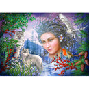 Snow Elves Wolf 5D DIY Full Round Drill Diamond Painting Landscape Decor Cr
