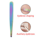 Stainless Steel Rainbow Eyebrow Trimmer False Eyelash Tweezers Clip Makeup T JR