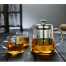 Glass Teapot With Stainless Steel Infuser Strainer Heat Resistant 400ml