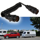 Trailer Spring Coil 7-pin Plug Socket Extension Cable Car Lead Towing Wire Bla_