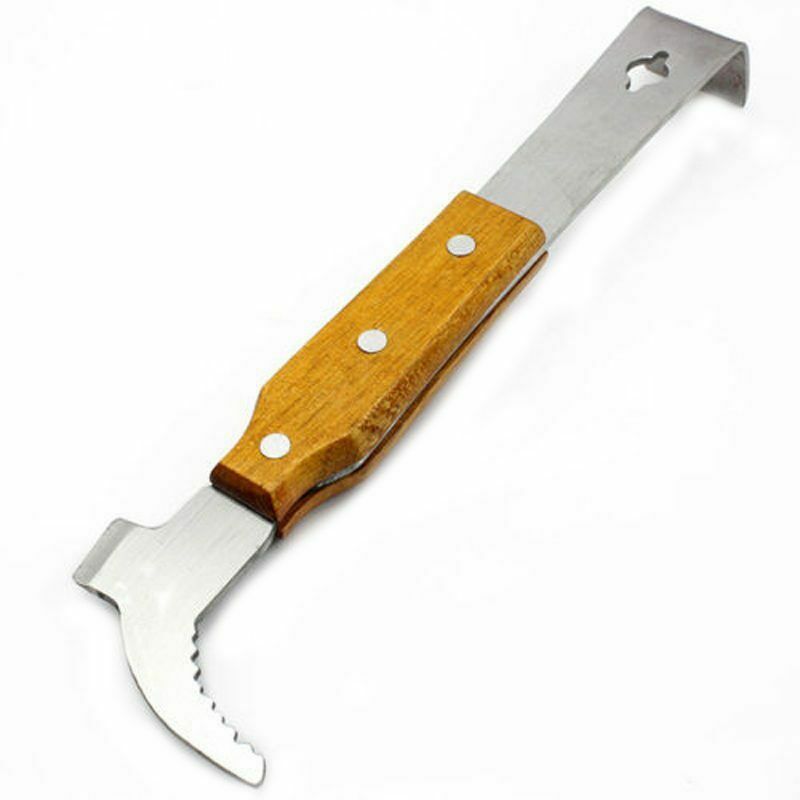 Stainless Steel Bee Hive Scraper Hook Wood for Beekeepers Beekeeping Tool