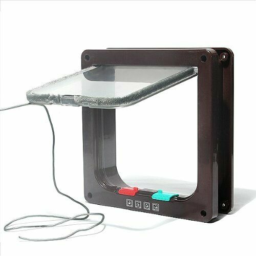 Pet door hatch coffee 4 Positions for cat dog H6E5