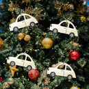 Wood Christmas Tree Mini Car Color Draw Pendants Home Party Decor (C Wood) A