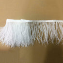 1pcs Snow White Ostrich Fringe Trim Feather Strip 1m Length NYN