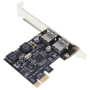 USB 3.0 to PCI-E X1 Expansion Card Dual Ports External Adapter for Windows